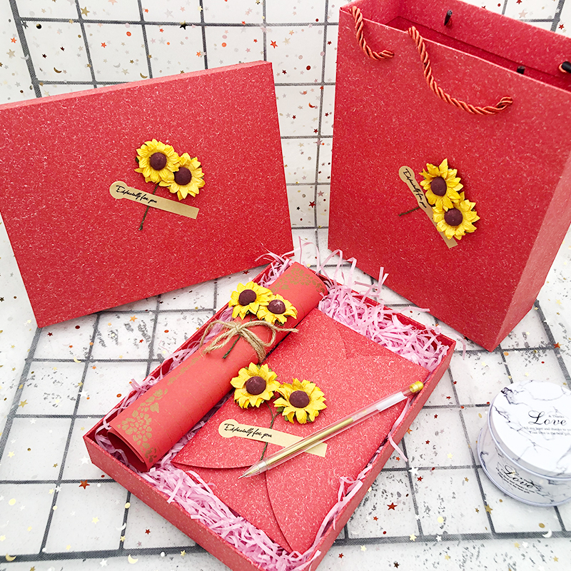 Levélpapír és boríték ajándékdoboz szett kínai stílusban, megfelelő ajándék új otthonba osztálytársnak