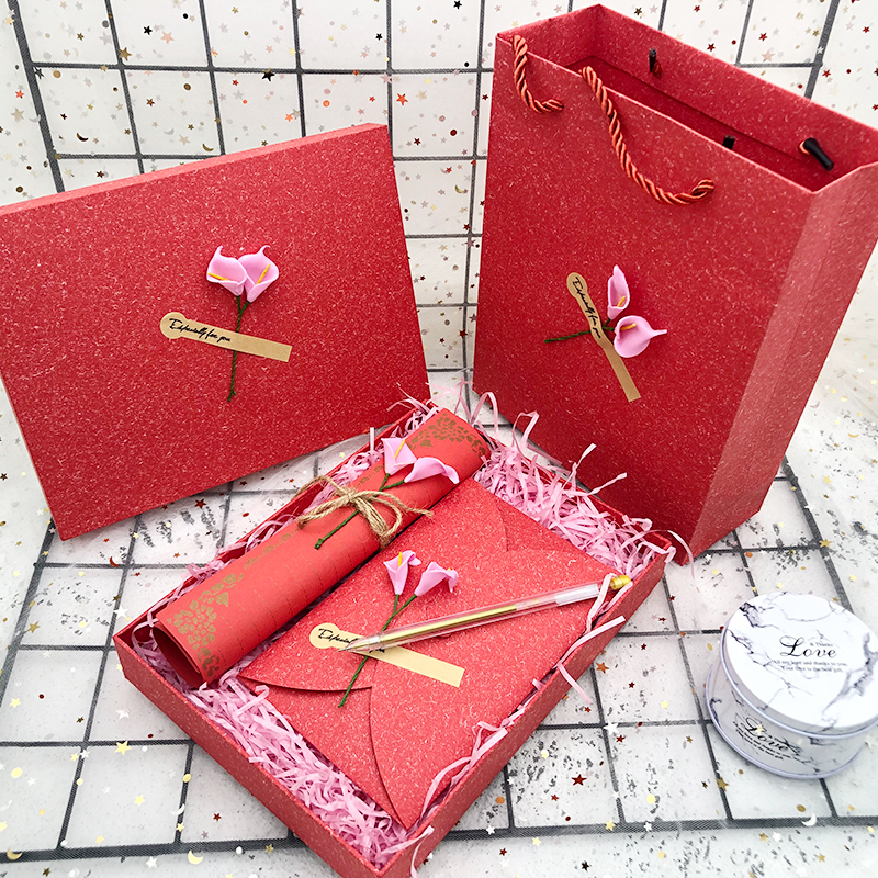 Levélpapír és boríték ajándékdoboz szett kínai stílusban, megfelelő ajándék új otthonba osztálytársnak