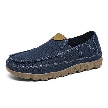 Férfi vászon slip-on loaferek, légáteresztőek, könnyűek, alacsony felső rész, PU talpbetét