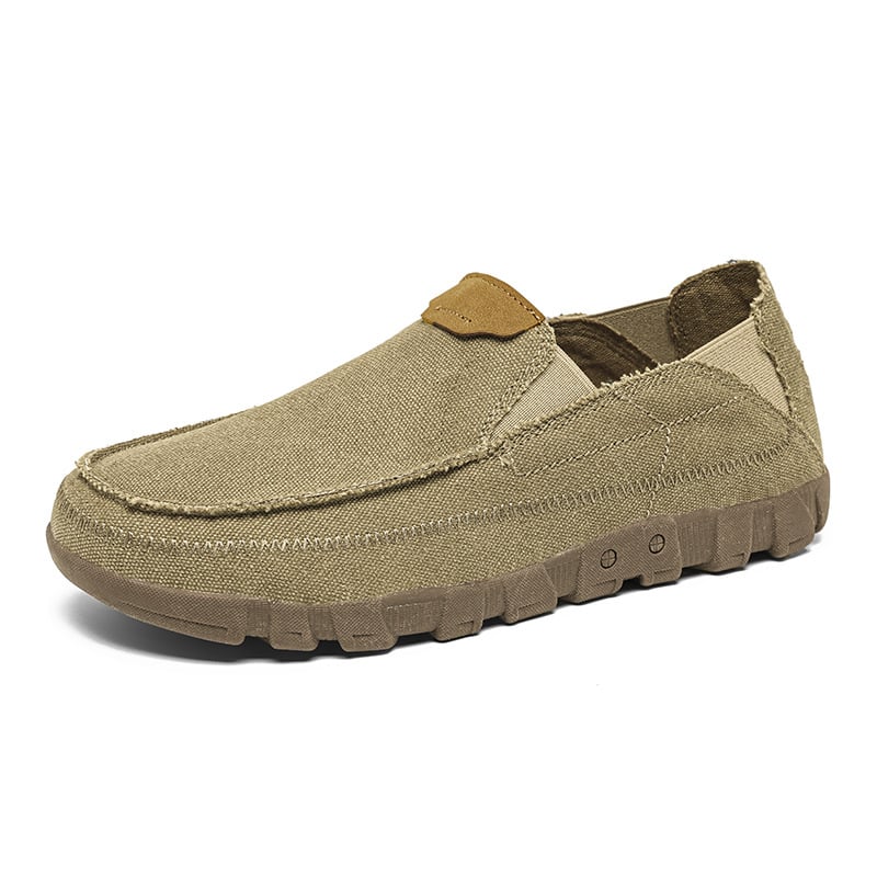 Férfi vászon slip-on loaferek, légáteresztőek, könnyűek, alacsony felső rész, PU talpbetét