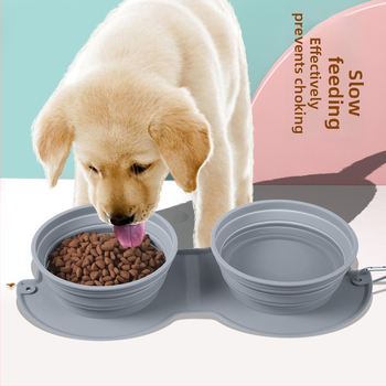 Πτυσσόμενο μπολ κατοικίδιων από σιλικόνη — φορητό, διπλής χρήσης για φαγητό και νερό, κατάλληλο για γάτες και σκύλους