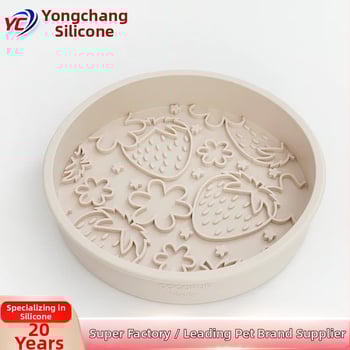 Μπολ σκύλου από σιλικόνη σε σχήμα φράουλας, κυκλικό, με αργή τροφοδοσία, αδιαρροϊκό, κατάλληλο για τρόφιμα, μάρκα Yc