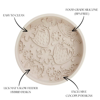 Μπολ σκύλου από σιλικόνη σε σχήμα φράουλας, κυκλικό, με αργή τροφοδοσία, αδιαρροϊκό, κατάλληλο για τρόφιμα, μάρκα Yc