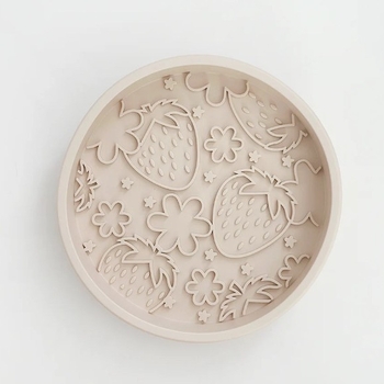 Μπολ σκύλου από σιλικόνη σε σχήμα φράουλας, κυκλικό, με αργή τροφοδοσία, αδιαρροϊκό, κατάλληλο για τρόφιμα, μάρκα Yc