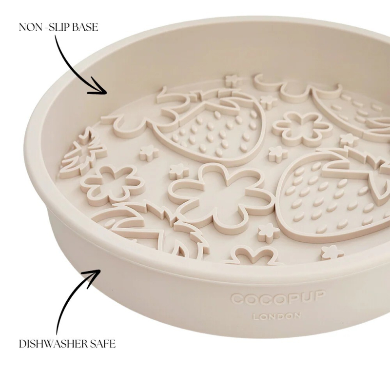 Μπολ σκύλου από σιλικόνη σε σχήμα φράουλας, κυκλικό, με αργή τροφοδοσία, αδιαρροϊκό, κατάλληλο για τρόφιμα, μάρκα Yc