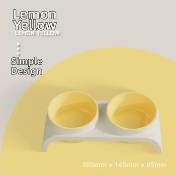 Δοχείο τροφής γάτας, διπλό, φιλικό προς το περιβάλλον, με κεκλιμένη άκρη και αντιανατροπή, από πλαστικό