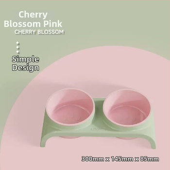 Δοχείο τροφής γάτας, διπλό, φιλικό προς το περιβάλλον, με κεκλιμένη άκρη και αντιανατροπή, από πλαστικό