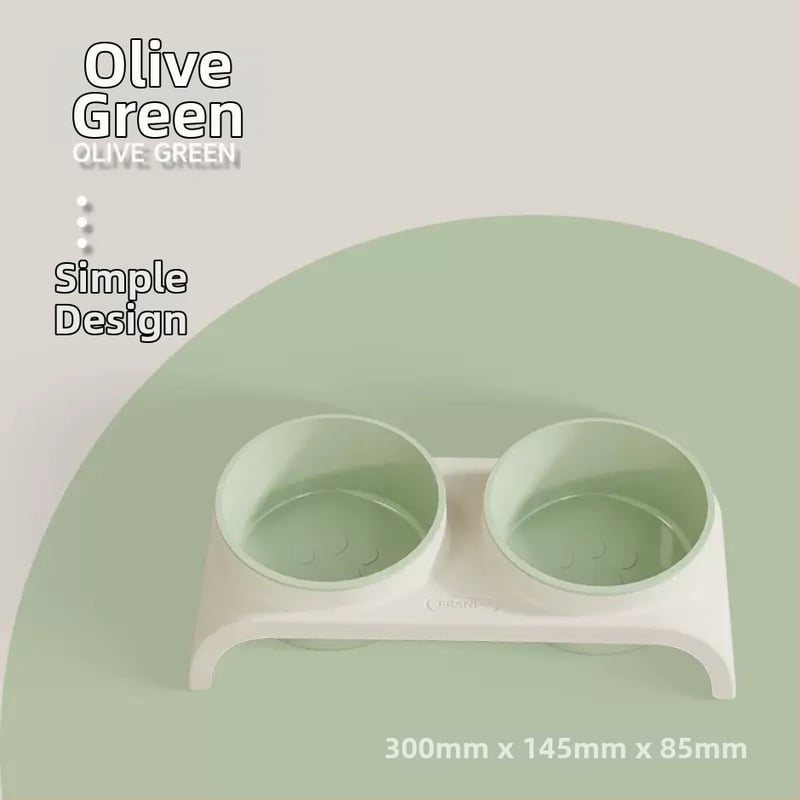 Δοχείο τροφής γάτας, διπλό, φιλικό προς το περιβάλλον, με κεκλιμένη άκρη και αντιανατροπή, από πλαστικό
