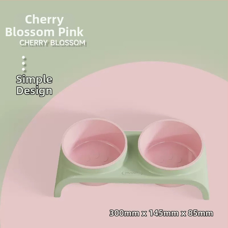 Δοχείο τροφής γάτας, διπλό, φιλικό προς το περιβάλλον, με κεκλιμένη άκρη και αντιανατροπή, από πλαστικό