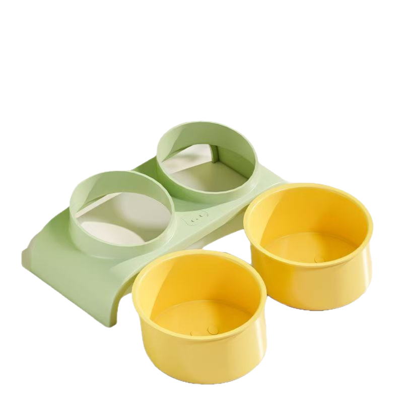 Δοχείο τροφής γάτας, διπλό, φιλικό προς το περιβάλλον, με κεκλιμένη άκρη και αντιανατροπή, από πλαστικό