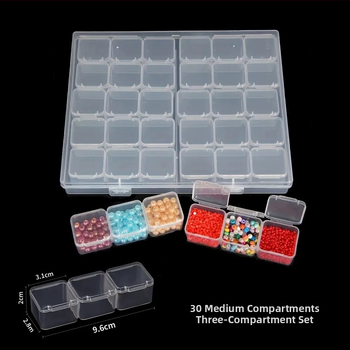 Stolna kutija za pohranu s odjeljcima za perlice za nokte, PP plast, model AC0009, otporna na prašinu i može se slagati