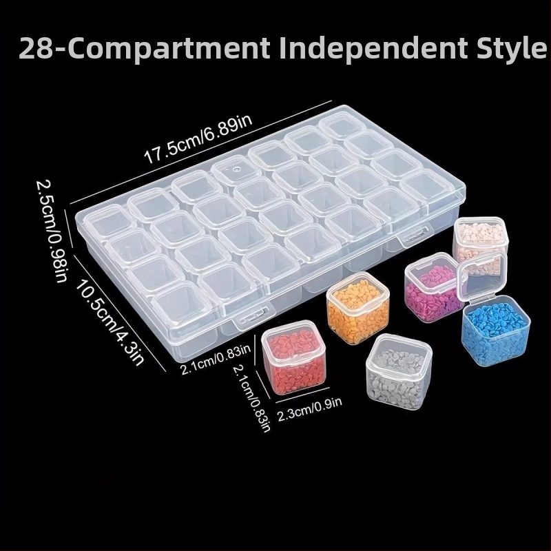 Stolna kutija za pohranu s odjeljcima za perlice za nokte, PP plast, model AC0009, otporna na prašinu i može se slagati