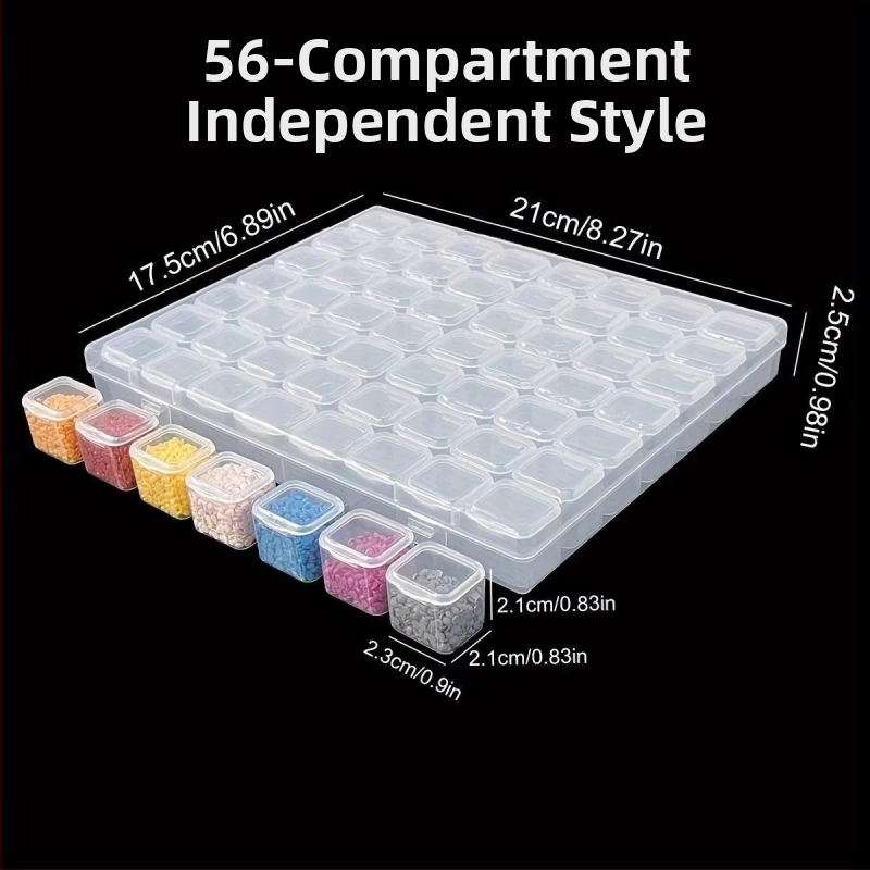 Stolna kutija za pohranu s odjeljcima za perlice za nokte, PP plast, model AC0009, otporna na prašinu i može se slagati