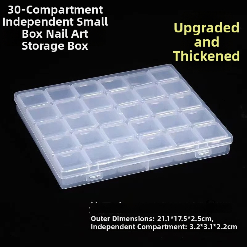 Stolna kutija za pohranu s odjeljcima za perlice za nokte, PP plast, model AC0009, otporna na prašinu i može se slagati