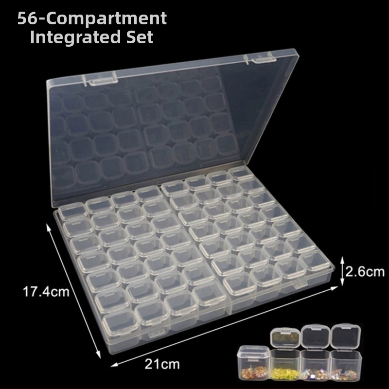 Stolna kutija za pohranu s odjeljcima za perlice za nokte, PP plast, model AC0009, otporna na prašinu i može se slagati