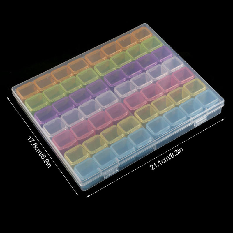 Stolna kutija za pohranu s odjeljcima za perlice za nokte, PP plast, model AC0009, otporna na prašinu i može se slagati