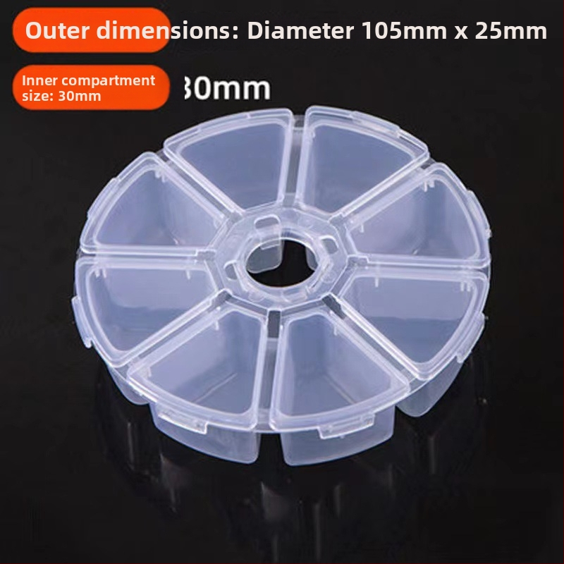 Stolna kutija za pohranu s odjeljcima za perlice za nokte, PP plast, model AC0009, otporna na prašinu i može se slagati