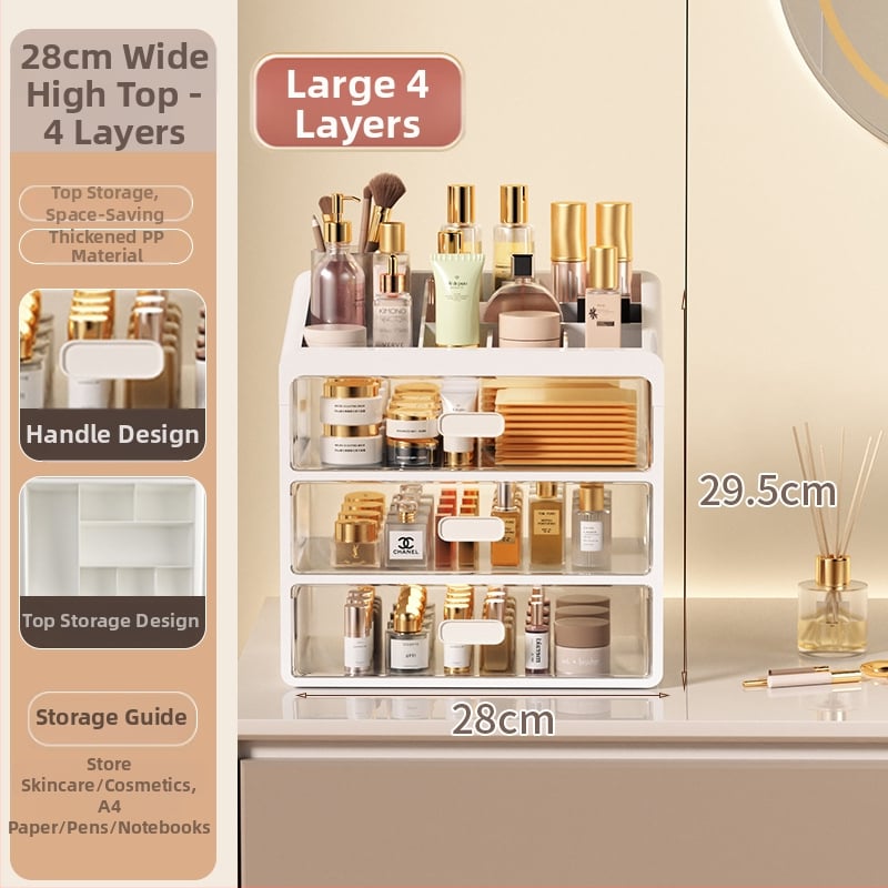 Yi Han Κουτί Αποθήκευσης Καλλυντικών, Συρταριζόμενος Επιτραπέζιος Οργανωτής για Κραγιόν και Προϊόντα Περιποίησης Δέρματος, Υλικό PP, Φως Πολυτελείας, Κυκλοφορία 2025