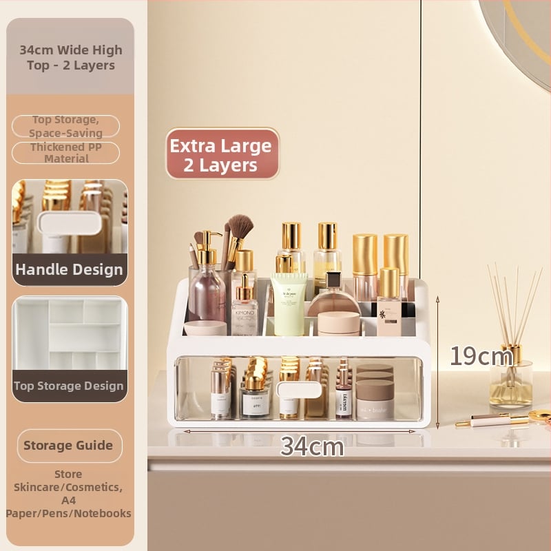 Yi Han Κουτί Αποθήκευσης Καλλυντικών, Συρταριζόμενος Επιτραπέζιος Οργανωτής για Κραγιόν και Προϊόντα Περιποίησης Δέρματος, Υλικό PP, Φως Πολυτελείας, Κυκλοφορία 2025