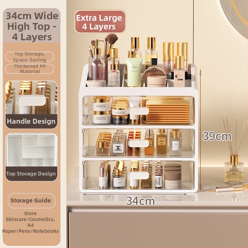 Yi Han Κουτί Αποθήκευσης Καλλυντικών, Συρταριζόμενος Επιτραπέζιος Οργανωτής για Κραγιόν και Προϊόντα Περιποίησης Δέρματος, Υλικό PP, Φως Πολυτελείας, Κυκλοφορία 2025