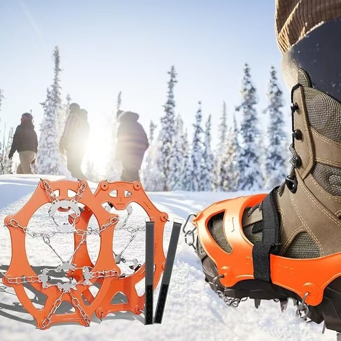 Hongchuan Protuklizne navlake za cipele / ledne kandže za planinarenje – Dvostruke specifikacije, Pakiranje 50 kom