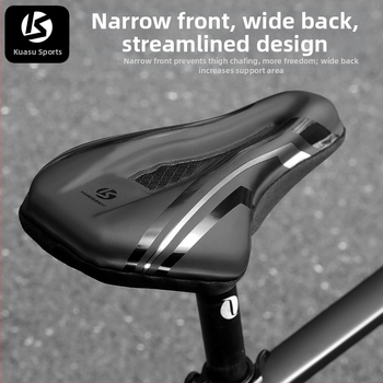 Κάλυμμα καθίσματος ποδηλάτου, με παχύτερο αφρό για άνεση, μοντέλο KS-2503, μάρκα Kuasuodt/Cross Speed Sports, κατάλληλο για κοινά ποδήλατα, υλικά: U δέρμα + σιλικόνη + σφουγγάρι + sandwich πλέγμα