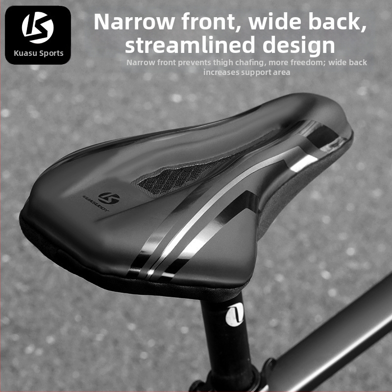 Κάλυμμα καθίσματος ποδηλάτου, με παχύτερο αφρό για άνεση, μοντέλο KS-2503, μάρκα Kuasuodt/Cross Speed Sports, κατάλληλο για κοινά ποδήλατα, υλικά: U δέρμα + σιλικόνη + σφουγγάρι + sandwich πλέγμα