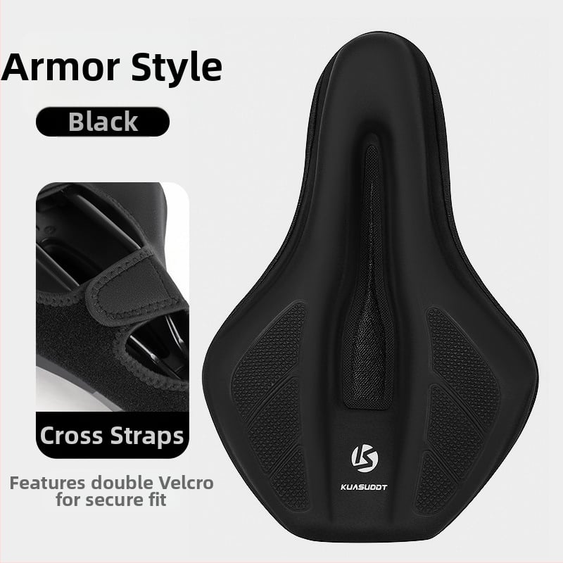 Κάλυμμα καθίσματος ποδηλάτου, με παχύτερο αφρό για άνεση, μοντέλο KS-2503, μάρκα Kuasuodt/Cross Speed Sports, κατάλληλο για κοινά ποδήλατα, υλικά: U δέρμα + σιλικόνη + σφουγγάρι + sandwich πλέγμα