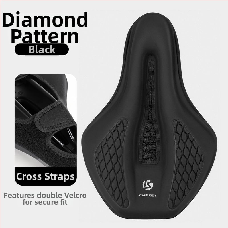 Κάλυμμα καθίσματος ποδηλάτου, με παχύτερο αφρό για άνεση, μοντέλο KS-2503, μάρκα Kuasuodt/Cross Speed Sports, κατάλληλο για κοινά ποδήλατα, υλικά: U δέρμα + σιλικόνη + σφουγγάρι + sandwich πλέγμα
