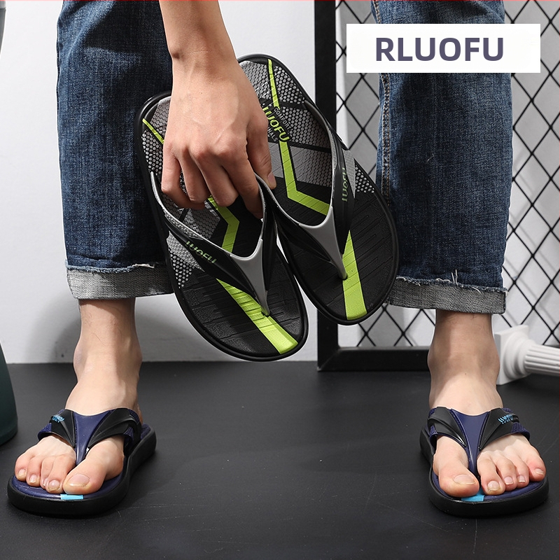 Luo Fu muške flip-flop sandale, opušten stil s otvorenim prstima, gornji PVC, potplat EVA
