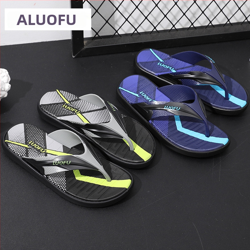 Luo Fu muške flip-flop sandale, opušten stil s otvorenim prstima, gornji PVC, potplat EVA