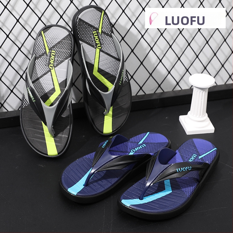Luo Fu muške flip-flop sandale, opušten stil s otvorenim prstima, gornji PVC, potplat EVA