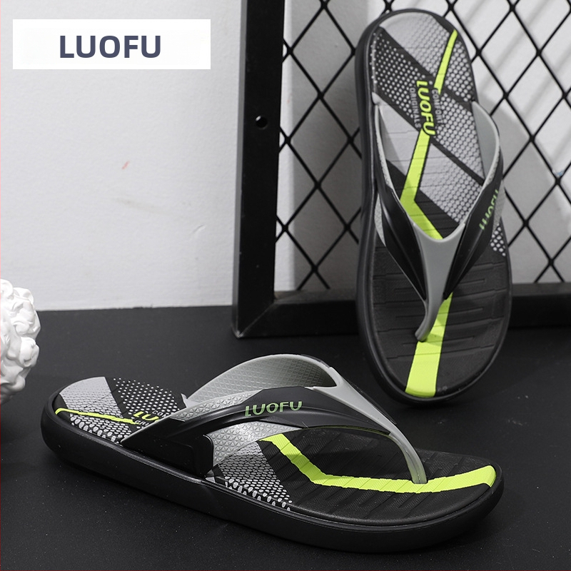 Luo Fu muške flip-flop sandale, opušten stil s otvorenim prstima, gornji PVC, potplat EVA