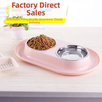 Διπλά μπολ κατοικίδιων από ανοξείδωτο ατσάλι, αντιδιαρροή, συμβατά με αυτόματο ταΐσμα, μάρκα Joon-woo, συσκευασία 48 τεμάχια