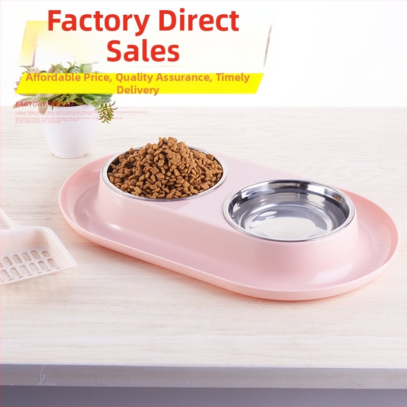 Διπλά μπολ κατοικίδιων από ανοξείδωτο ατσάλι, αντιδιαρροή, συμβατά με αυτόματο ταΐσμα, μάρκα Joon-woo, συσκευασία 48 τεμάχια