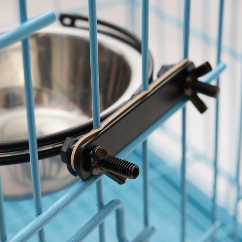 Bol pentru câini din oțel inoxidabil, pentru cușcă, suspendat – actualizat, anti-răsturnare