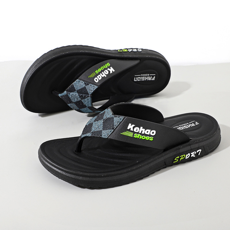 Flip-flops pentru bărbați - partea superioară din plastic, talpă din PVC, talpă injectată, degete deschise
