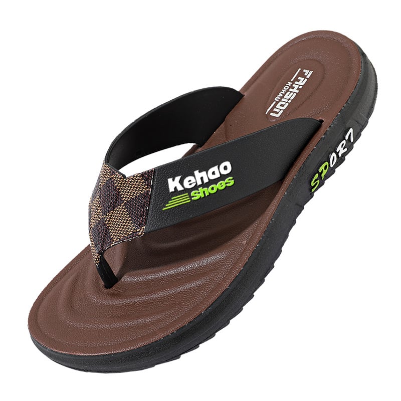 Flip-flops pentru bărbați - partea superioară din plastic, talpă din PVC, talpă injectată, degete deschise