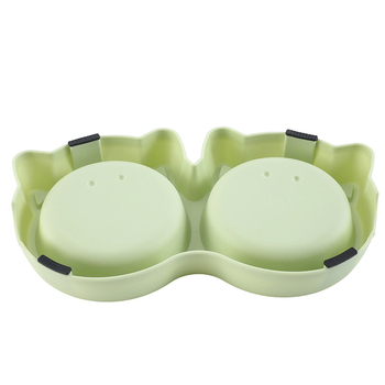 Διπλό μπολ γάτας από PP σε σχήμα γάτας, με αντιολισθητική βάση και προστασία από χτυπήματα