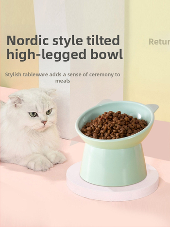 Μπολ γάτας με ανυψωμένο πόδι και στήριξη για τον λαιμό, αντιδιαρροικός σχεδιασμός για φαγητό και νερό κατοικίδιων (Υλικό: Άλλο; Προορίζεται για: Γάτες; Κατηγορία: Αξεσουάρ σίτισης κατοικίδιων ζώων; Αυτόματη σίτιση: Όχι)