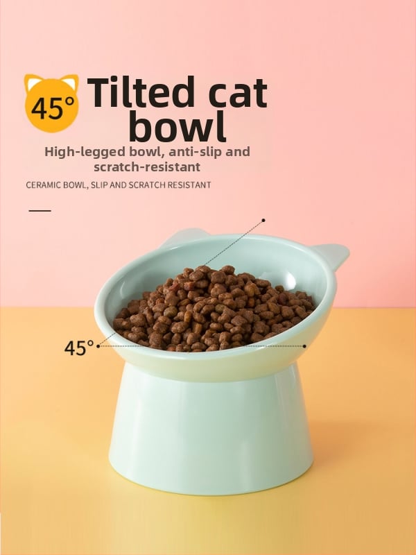 Μπολ γάτας με ανυψωμένο πόδι και στήριξη για τον λαιμό, αντιδιαρροικός σχεδιασμός για φαγητό και νερό κατοικίδιων (Υλικό: Άλλο; Προορίζεται για: Γάτες; Κατηγορία: Αξεσουάρ σίτισης κατοικίδιων ζώων; Αυτόματη σίτιση: Όχι)