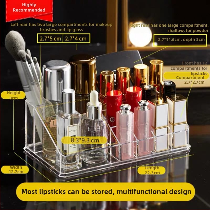 Ακρυλικός οργανωτής κραγιόν – δοχείο αποθήκευσης καλλυντικών με προστασία από σκόνη, κατάλληλο για γραφείο ή κοιτώνες, μινιμαλιστικό στυλ, κυκλοφόρησε το 2023