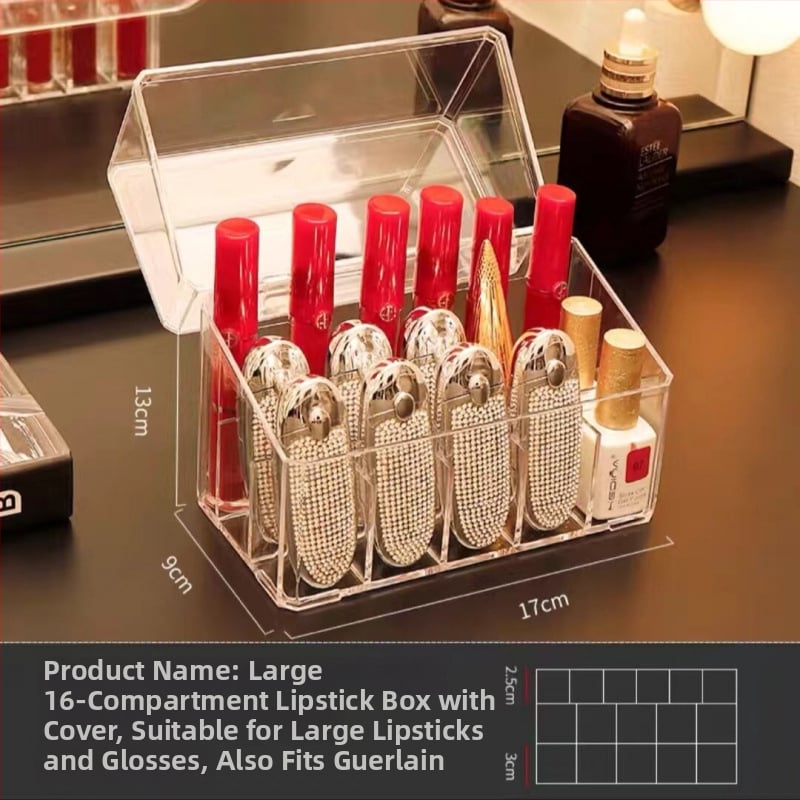 Ακρυλικός οργανωτής κραγιόν – δοχείο αποθήκευσης καλλυντικών με προστασία από σκόνη, κατάλληλο για γραφείο ή κοιτώνες, μινιμαλιστικό στυλ, κυκλοφόρησε το 2023