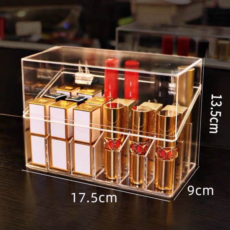 Ακρυλικός οργανωτής κραγιόν – δοχείο αποθήκευσης καλλυντικών με προστασία από σκόνη, κατάλληλο για γραφείο ή κοιτώνες, μινιμαλιστικό στυλ, κυκλοφόρησε το 2023