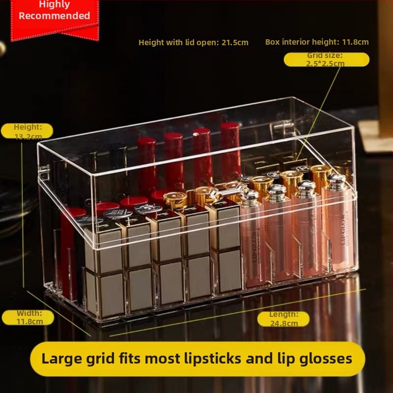 Ακρυλικός οργανωτής κραγιόν – δοχείο αποθήκευσης καλλυντικών με προστασία από σκόνη, κατάλληλο για γραφείο ή κοιτώνες, μινιμαλιστικό στυλ, κυκλοφόρησε το 2023