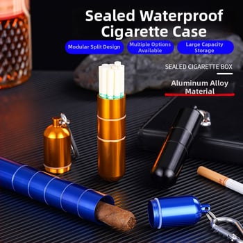 Εξωτερικός σφραγισμένος και αδιάβροχος σωλήνας αποθήκευσης τσιγάρων και πούρων από κράμα αλουμινίου – πολλαπλών τμημάτων, αποσπώμενος, προσαρμοζόμενος, όχι χειροποίητος