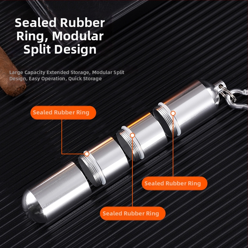 Εξωτερικός σφραγισμένος και αδιάβροχος σωλήνας αποθήκευσης τσιγάρων και πούρων από κράμα αλουμινίου – πολλαπλών τμημάτων, αποσπώμενος, προσαρμοζόμενος, όχι χειροποίητος