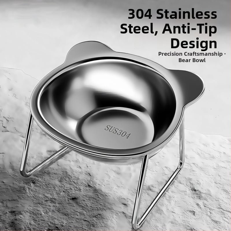 Ανοξείδωτα ανυψωμένα μπολ κατοικίδιων για γάτες και σκύλους, αντι-αναποδογύρισμα, μπολ φαγητού και πόσης, μάρκα Favorite