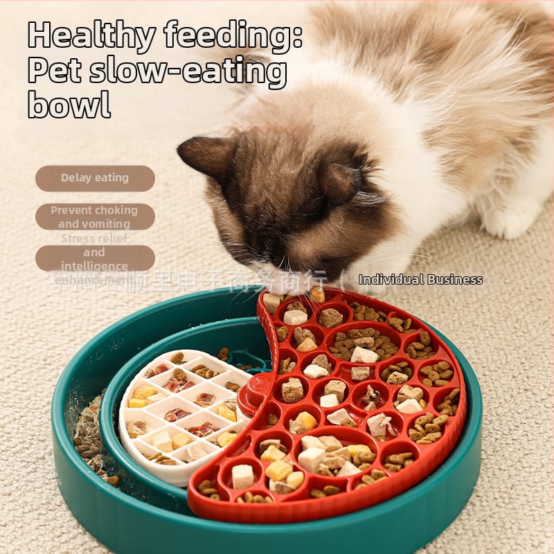 Πολυλειτουργικό μπολ τροφής για κατοικίδια από PP, αργή πρόσληψη και επιφάνεια γλείψιματος - Κωδικός XL-001, 24 τεμάχια, Κατηγορία: Τροφή κατοικίδιων