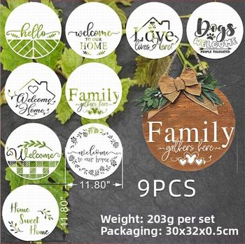 Shapeya PET materiál šablóna na striekanie pre HOME písmená: WELCOME a FAMILY